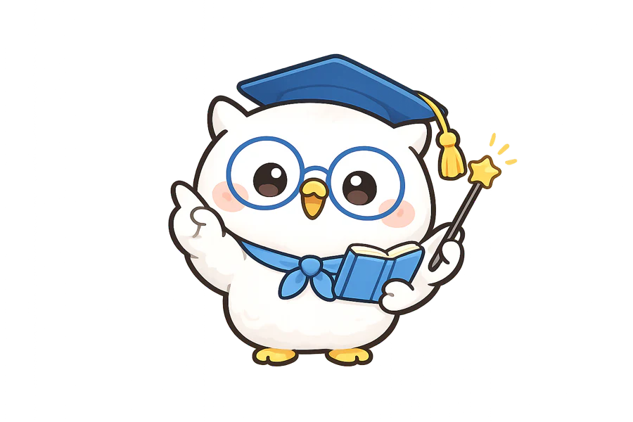 教育支援センターと学校をつなぐ学び方を説明するまなほーくん