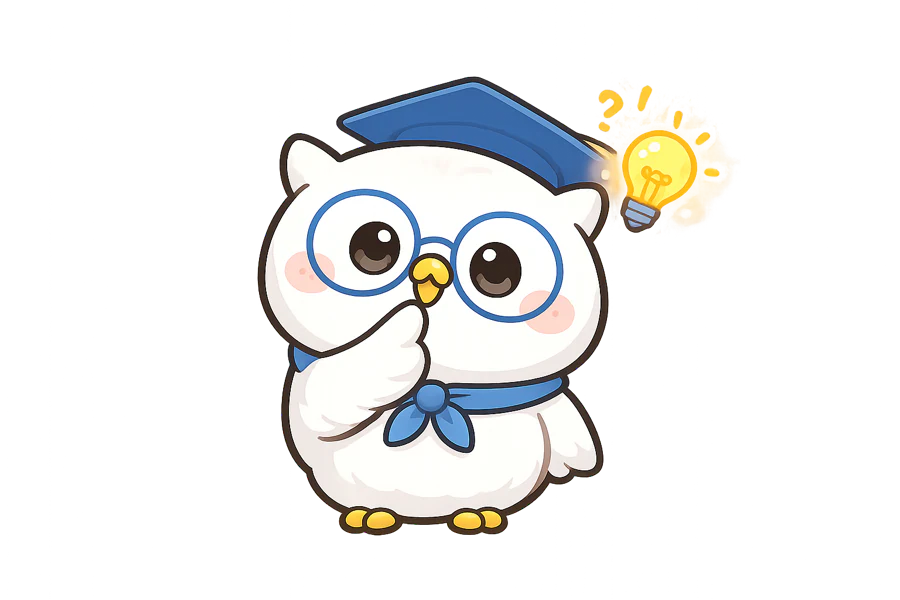 次にどうするかを自分で考えるまなほーくん